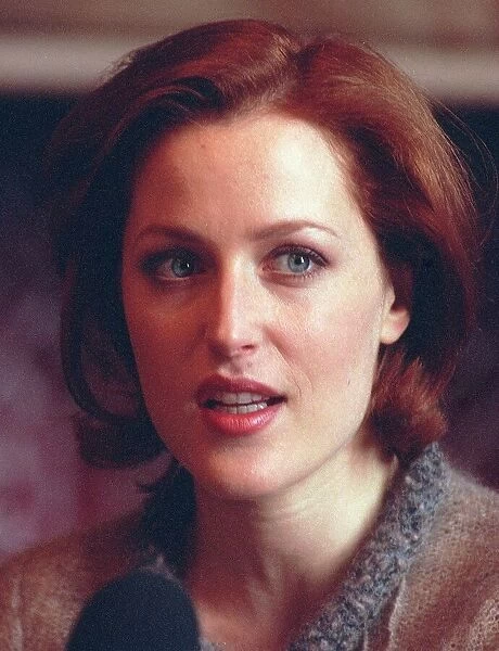Actress Gillian Anderson the star of the television programme The X Files in Glasgow to