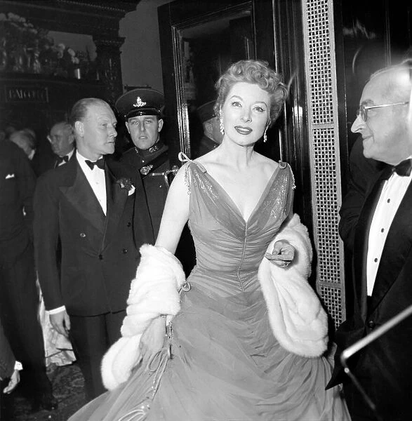 Actress Greer Garson seen here leaving a London Theatre. November 1953 D6622