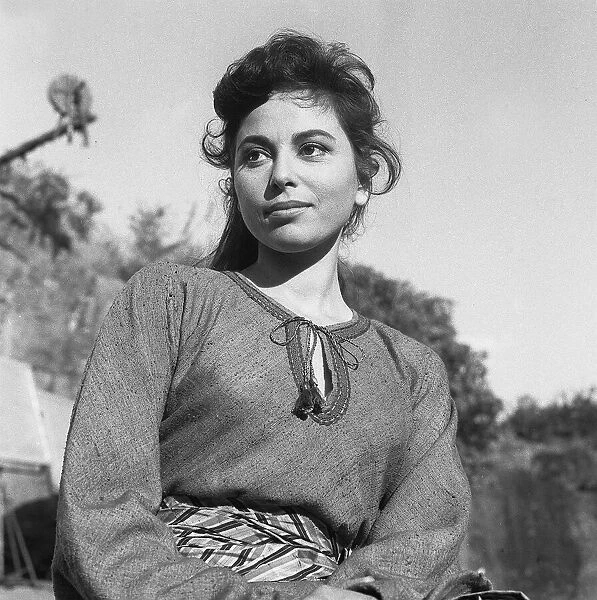 Actress Harareet between takes during the making of the film Ben Hur in Rome