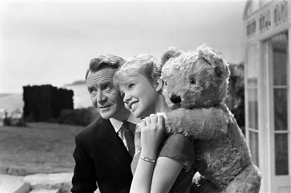 Actress Hayley Mills celebrates her 17th birthday with her father, actor John Mills