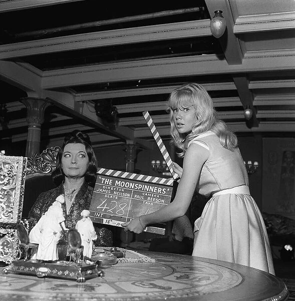 Actress Hayley Mills and Pola Negri November 1963 on the set of the film The