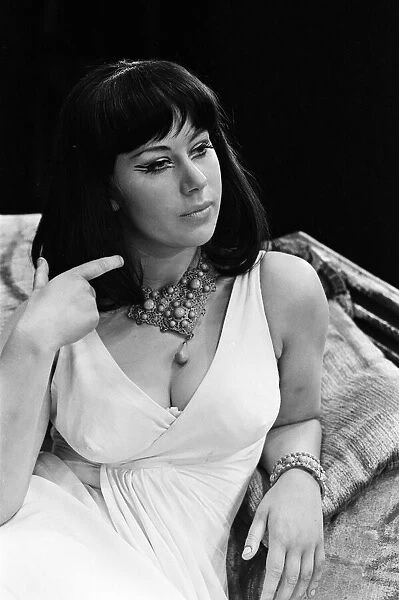 Actress Helen Mirren, aged 18, at a rehearsal playing the Egyptian queen Cleopatra in