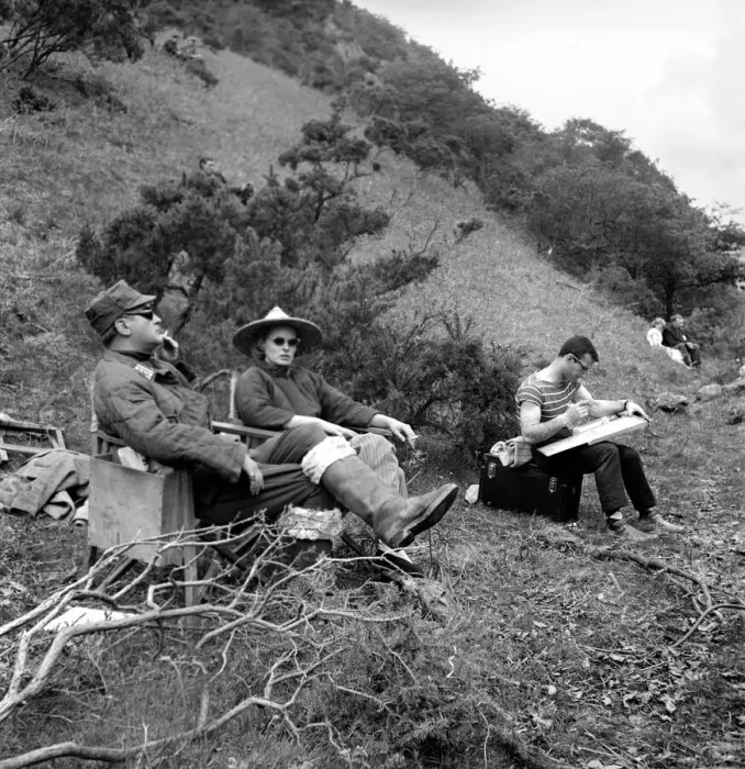 Framed Print : Actress Ingrid Bergman seen here on location in North Wales filming Framed Print : Actress Ingrid Bergman seen here on location in North Wales filming