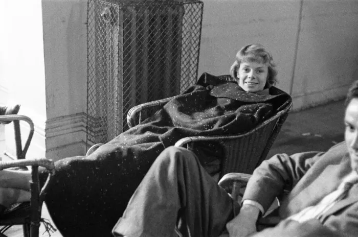 Framed Print : Actress Jill Bennett pictured taking a rest while working on the television play Framed Print : Actress Jill Bennett pictured taking a rest while working on the television play