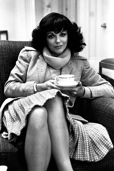 Actress Joan Collins in Newcastle on 27th February 1980 to promote her latest film