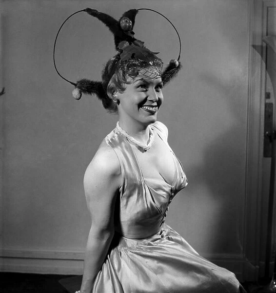 Actress Joan Morgan who is starring in Cabaret in the West End seen here modelling hat