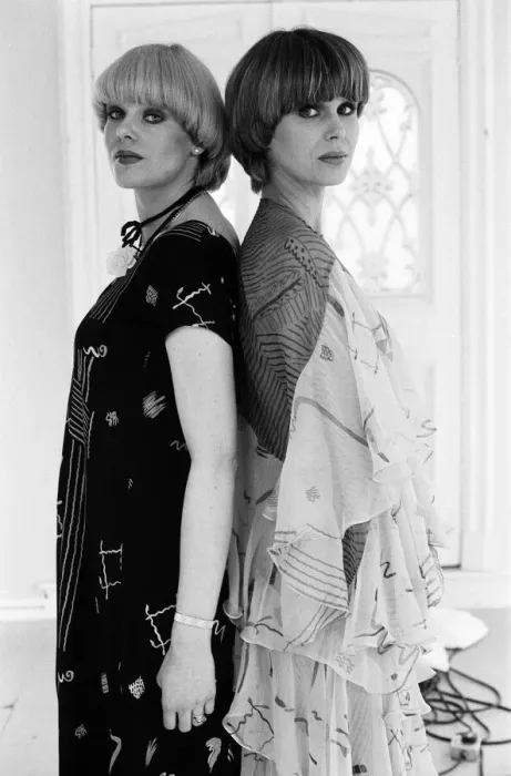 Framed Print : Actress Joanna Lumley with the winner of the Purdey haircut competition winner