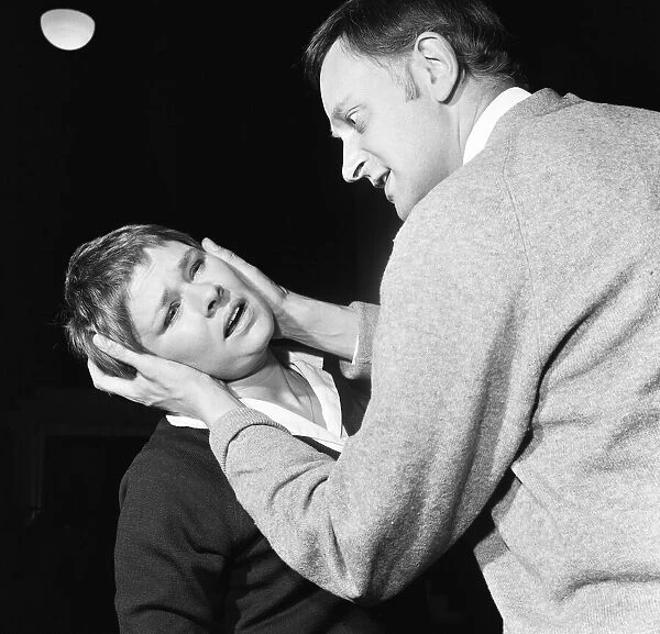 Actress Judi Dench and Barrie Ingham during rehearsals for the production of