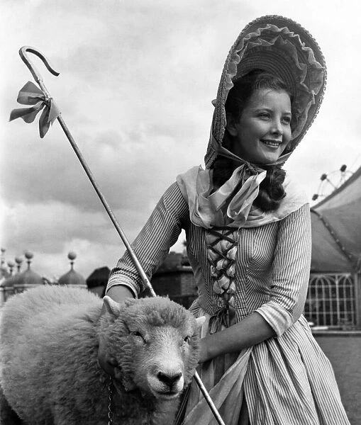 Actress June Thurburn, in traditional shepherdess clothes