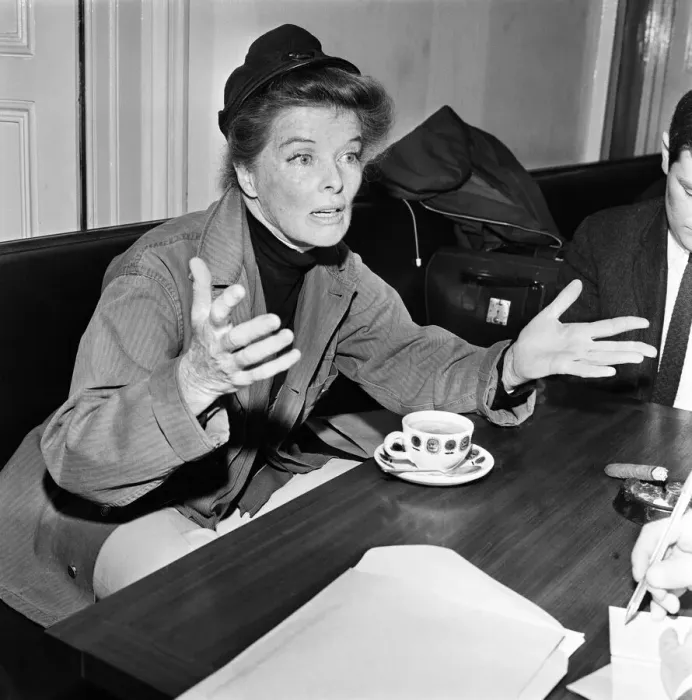 Framed Print : Actress Katharine Hepburn pictured in Bray, Ireland, where she is filming Framed Print : Actress Katharine Hepburn pictured in Bray, Ireland, where she is filming