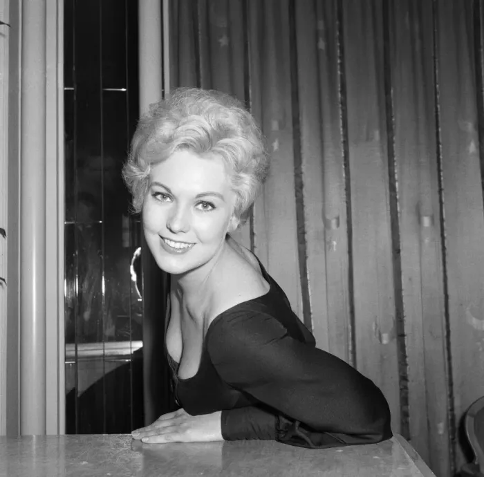 Framed Print : Actress Kim Novak at The Dorchester Hotel. 25th May 1956