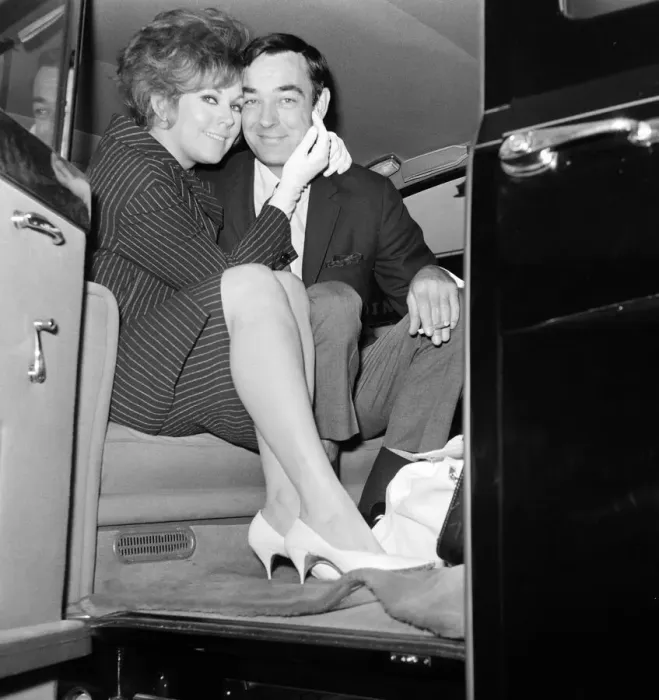 Framed Print : Actress Kim Novak and her husband Richard Johnson at LAP. 3rd June 1965