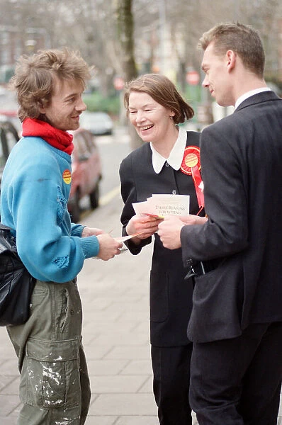 Actress and Labour candidate Glenda Jackson, election canvassing. 20th March 1992