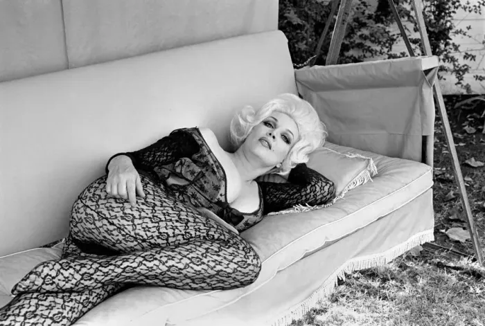 Framed Print : Actress Liz Renay poses for pictures wearing underwear. November 1969 Z11089-002
