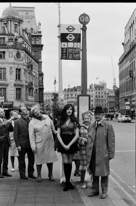 Framed Print : Actress and former model Madeline Smith was forcibly moved on by the law in company with