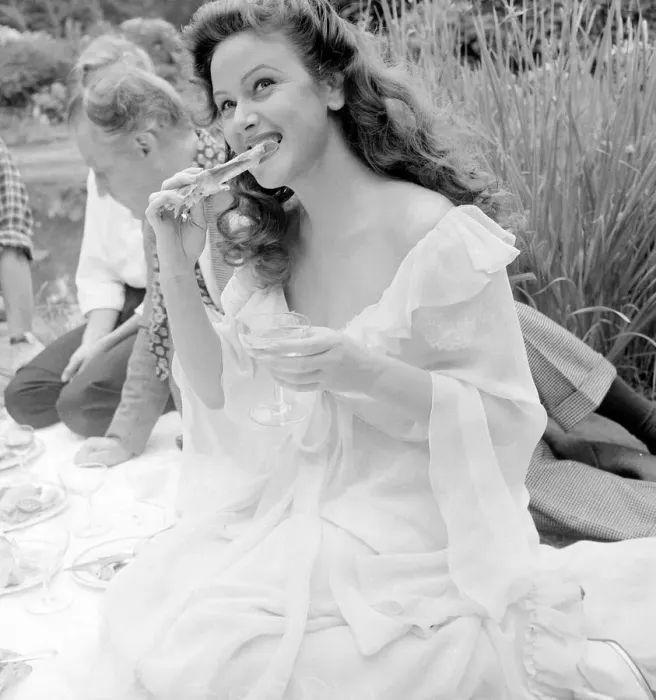 Framed Print : Actress Nadia Gray seen here at a birthday pinic party thrown by Eric Portman (Background