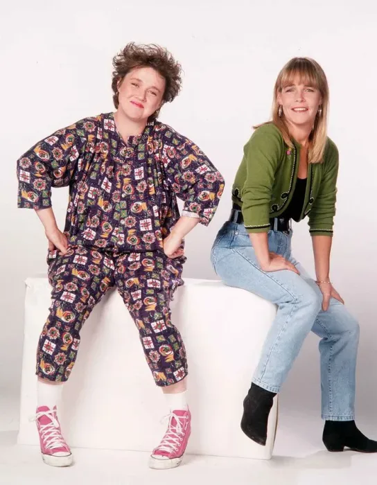 Framed Print : Actress Pauline Quirke with co-star Tracy Robinson from the television programme series Framed Print : Actress Pauline Quirke with co-star Tracy Robinson from the television programme series