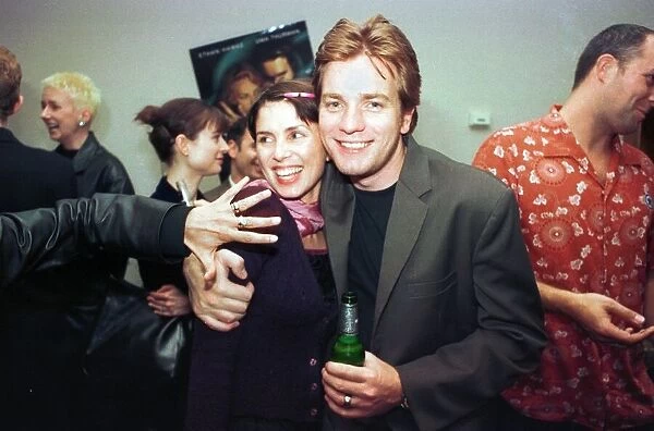 Actress Sadie Frost with actor Ewan McGregor at Glasgow Hilton Hotel for the Scottish