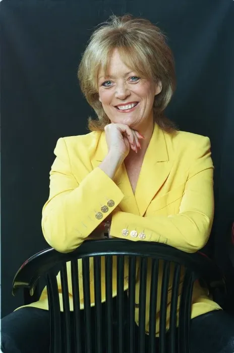 Framed Print : Actress Sherrie Hewson in her restaurant Booms in Richmond, sitting on a chair Framed Print : Actress Sherrie Hewson in her restaurant Booms in Richmond, sitting on a chair
