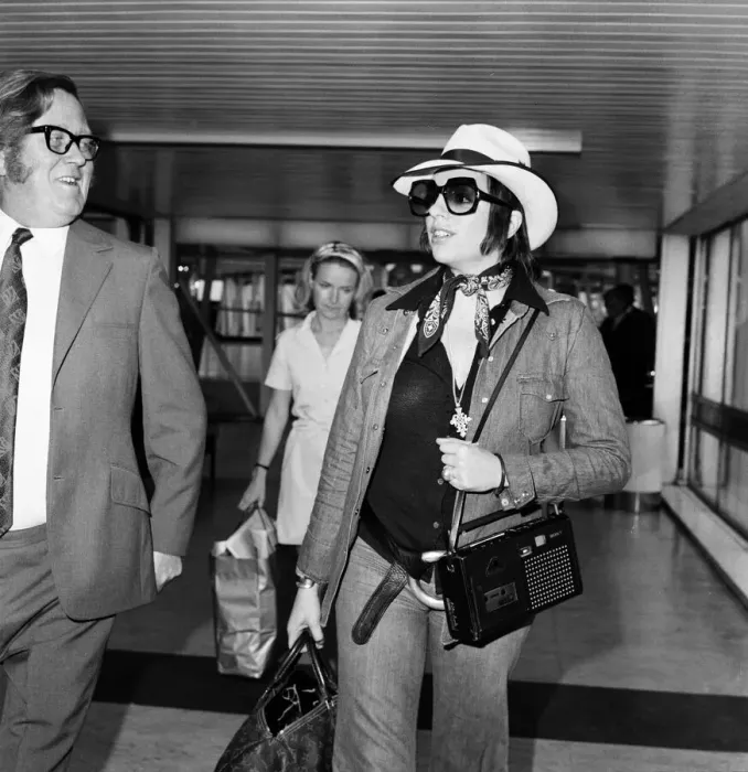 Framed Print : Actress and singer Liza Minnelli arrives at Heathrow Airport. 27th June 1973