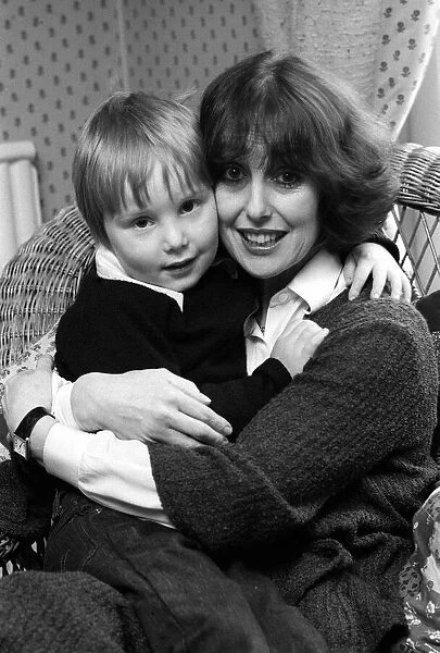 Actress Una Stubbs with son Joe at home February1979