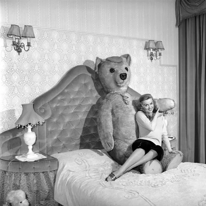 Framed Print : Actress Yana seen here with her pet poodles and a giant teddy bear. March 1959 A773-002 Framed Print : Actress Yana seen here with her pet poodles and a giant teddy bear. March 1959 A773-002