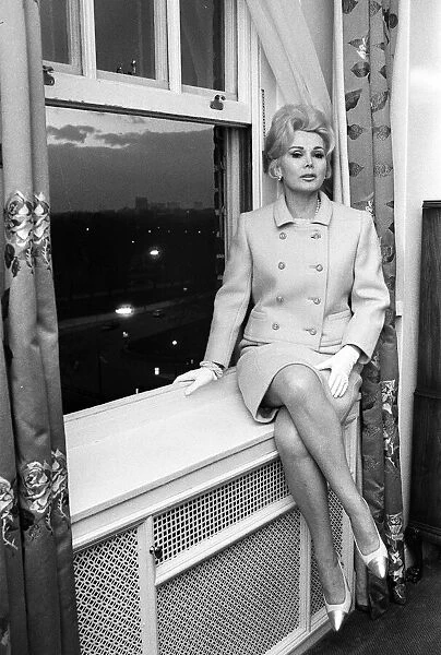 Actress Zsa Zsa Gabor pictured at a West London Hotel, Saturday 12th March 1966