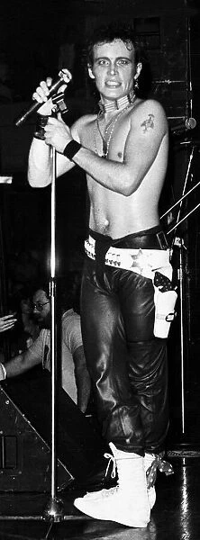 Adam Ant British pop singer on stage in America 1982