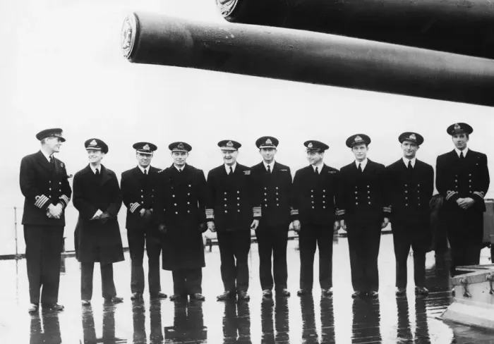 Framed Print : Admiral Sir Bruce Fraser on the quarterdeck of HMS Duke of York with the commanding