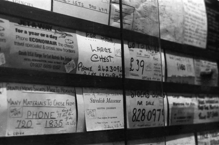 Framed Print : Adverts, Local Newsagents, Earls Court, London, 11th September 1971