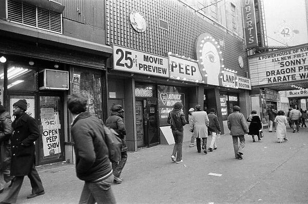 Adult video stores and peep shows in New York. 13th February 1981