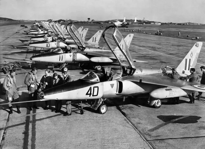 Framed Print : The advanced jet trainer, the Folland Gnat was introduced to the Press yesterday Wed Framed Print : The advanced jet trainer, the Folland Gnat was introduced to the Press yesterday Wed