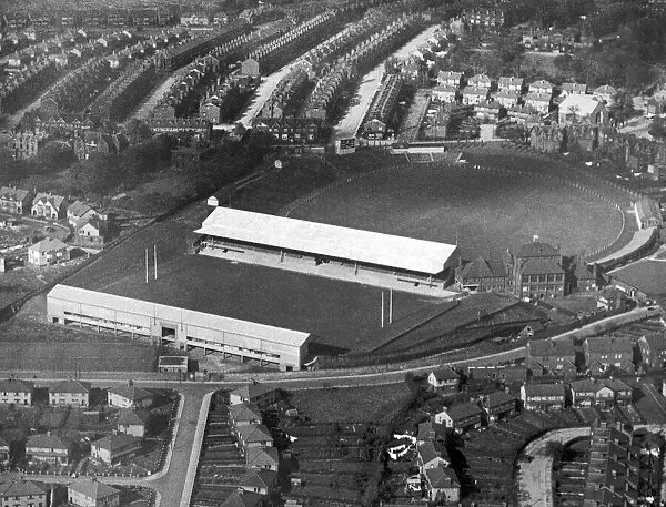 Aerial photograph of Headingley Rugby and cricket grounds in Leeds