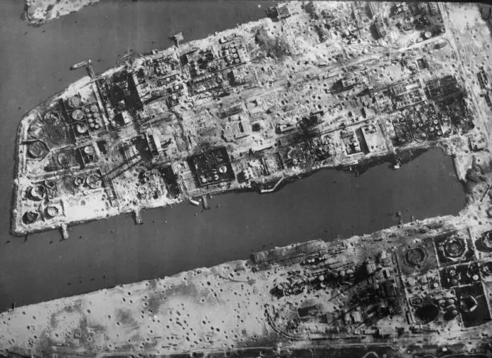 Framed Print : Aerial photographic-reconnaissance image taken over Hamburg, Germany