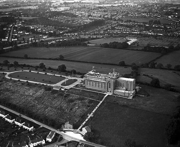 Aerial pictures taken during the construction of Guildford Cathedral, Surrey