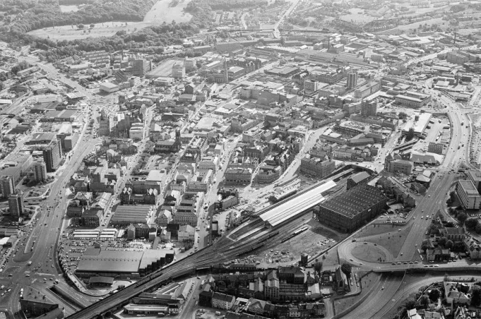 Framed Print : Aerial Pix, Huddersfield, West Yorkshire, England, 19th September 1986 Framed Print : Aerial Pix, Huddersfield, West Yorkshire, England, 19th September 1986