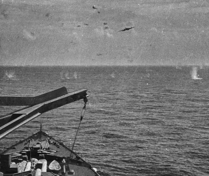 Framed Print : An aerial torpedo attack by an Italian Fiat BR 20 torpedo bomber on HMS Nelson Framed Print : An aerial torpedo attack by an Italian Fiat BR 20 torpedo bomber on HMS Nelson