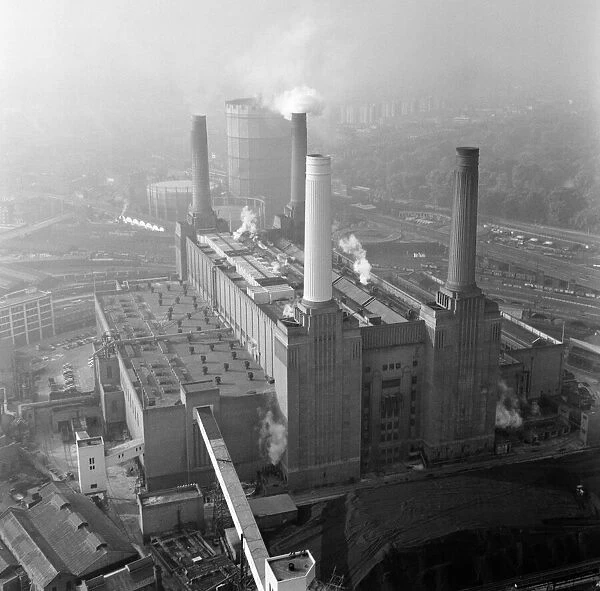 Aerial view of Battersea Power Station, London. 4th October 1962