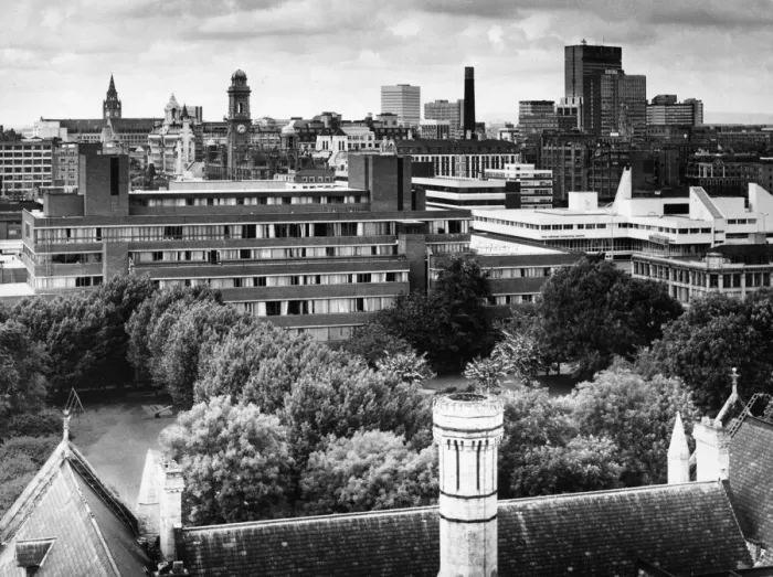 Framed Print : Aerial view of central Manchester taken from the Chatham Building of Manchester Framed Print : Aerial view of central Manchester taken from the Chatham Building of Manchester