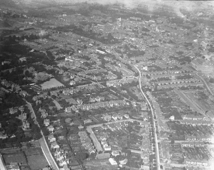 Framed Print : Aerial view of Colchester Town. Circa 1926