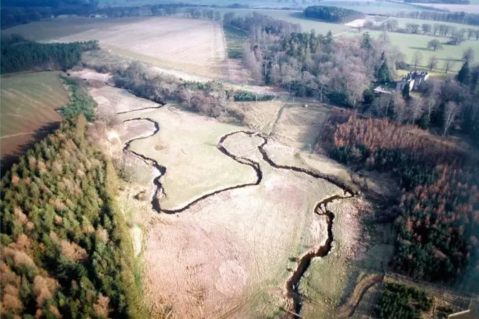 Framed Print : An aerial view of a very dry British countryside Framed Print : An aerial view of a very dry British countryside