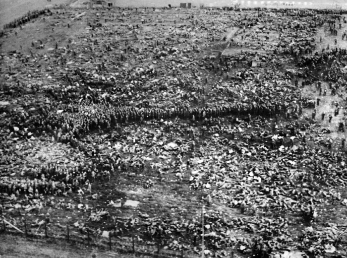 Framed Print : Aerial view of German prisoners in France. August 1944