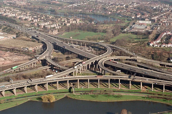 Aerial view of the Gravelly Hill Interchange, also known as Spaghetti Junction