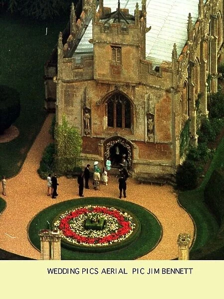 Aerial view of Henry Dent Brocklehurst wedding May 1998 who married Model Lili