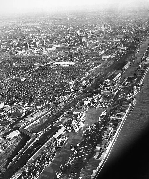 Aerial View of Hull and St Andrews Dock. 1st July 1975