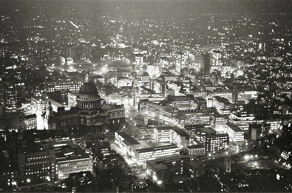 Aerial view of London, 8th November 1964. This picture from a helicopter flying at