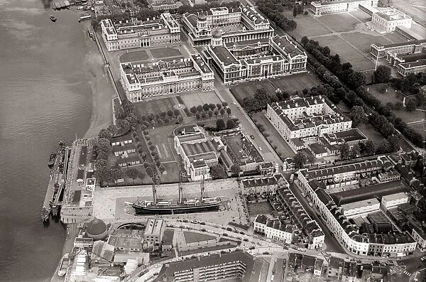 Aerial view of London August 1959 The Royal College Greenwich