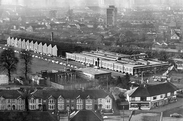 Aerial view of the Morris Engines factory, Courthouse Green, Coventry