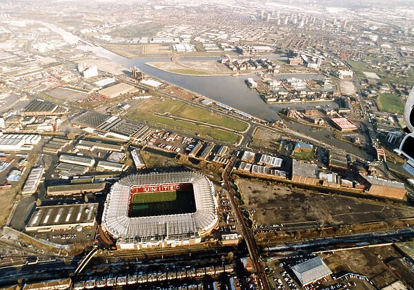 Aerial view of Old Trafford Stadium, home of Manchester United