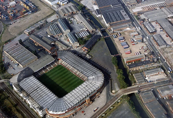 Aerial view of Old Trafford Stadium, home of Manchester United. 28th September 1989